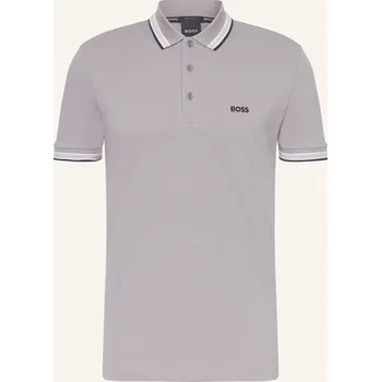 Pánská košile Boss Pánská Polokošile Z Piké Paddy Curved Regular Fit, šedá...