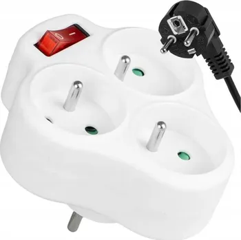 Prodlužovací kabel Rozbočovací zásuvka s vypínačem 3Z