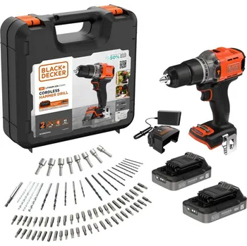 Black & Decker BCD383D2XKA Aku příklepová vrtačka 18V, 2x2Ah