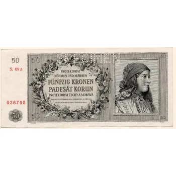 Protektorát Čechy a Morava – 50 korun 1944 S. 09 A