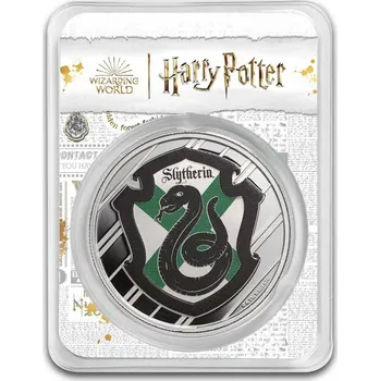 Stříbrná medaile 1 oz Harry Potter Slytherin Kolorovaná TEP Harry Potter Zmijozel