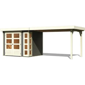 Zahradní domek Dřevěný zahradní domek KERKO 3 s přístavkem 280 Lanitplast