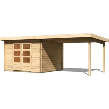 Zahradní domek Dřevěný zahradní domek BASTRUP 5 s přístavkem Lanitplast