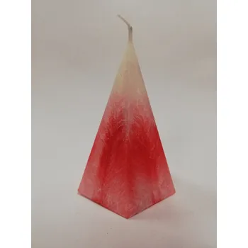 Svíčka Svíčka vonná z palmového vosku - jehlan pětiboký - Malina, meloun