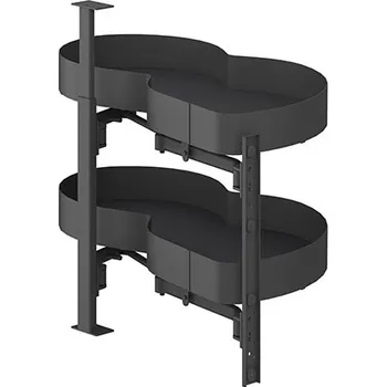 Nábytkové kování Wireli Rohová výsuvná police WIRELI Style - pravá, 800x403x490-790mm, antracit