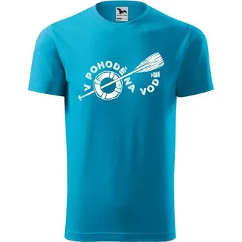 Bontis Tričko s potiskem "V pohodě na vodě" - Tyrkysová | L