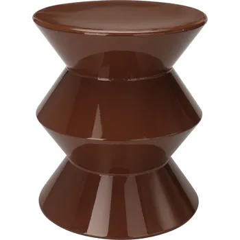 Konferenční stolek Home Styling Collection Stolek sloupec GISA, kovový, Ø 31 cm, tmavě hnědý