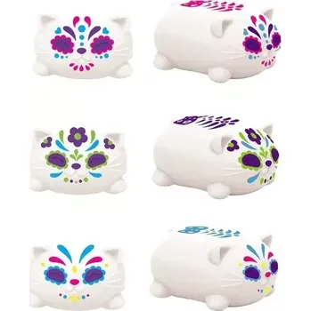 Hlavolam Schylling NeeDoh Mačkací Sugar Skull kočka svítící ve tmě