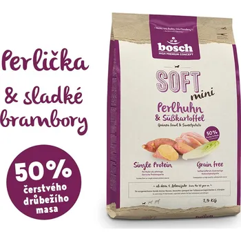 Krmivo pro psa Bosch HPC SOFT Mini Guinea Fowl & Sweet Potato 2,5 kg