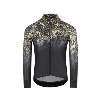 cyklistický dres Q36.5 Cyklistický dres Gregarius Hybrid Collar fade long sleeve podzim, ZIMA Černá M Pánské