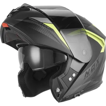 Helma na motorku Přilba N968 SHIFT, NOX (černá matná, žlutá fluo) 2026 L