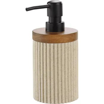 Mýdlenka Douceur d'intérieur Žebrovaný dávkovač mýdla NIAGARA, 8 x 17 cm, přírodní