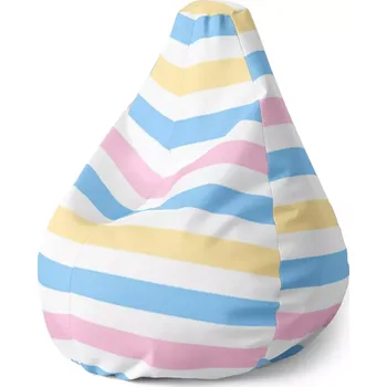 Sedací pytel Sablio Sedací vak Pear Barevné pruhy: 140 x 100 x 25 cm