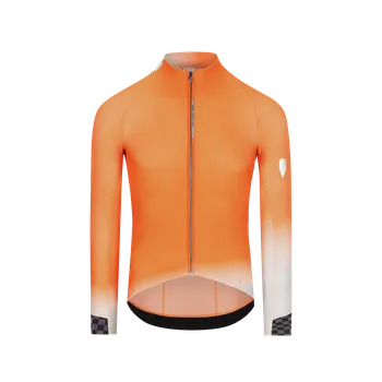 cyklistický dres Q36.5 Cyklistický dres Gregarius Hybrid Collar Fade long sleeve jersey podzim, ZIMA Oranžová M Pánské