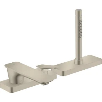 Vodovodní baterie Axor Citterio C - Tříotvorová baterie na okraj vany, sBox, kartáčovaný nikl 49430820