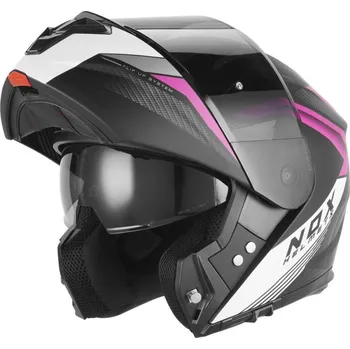 Helma na motorku Přilba N968 SHIFT, NOX (černá matná,bílá,růžová) 2026 S