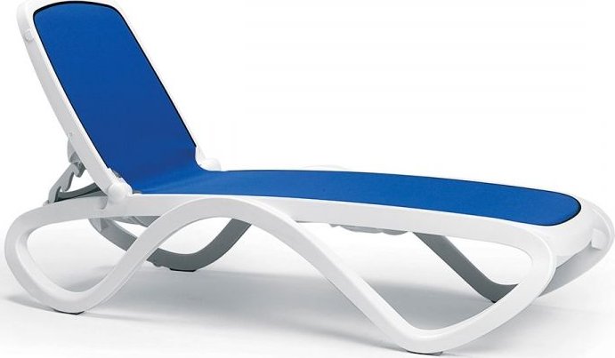 Stima Plastové lehátko OMEGA Odstín kostry: Bianco, Tkanina: Blue