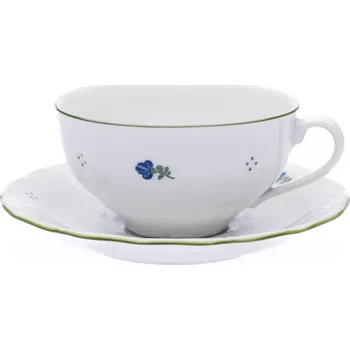 Šálek s podšálkem nízký, kytičky, 250 ml, porcelán, G. Benedikt