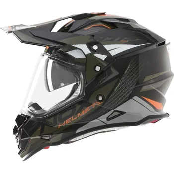 Helma na motorku Přilba N312 TRACK, NOX (khaki, oranžová) 2026 XS