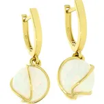 Goldstore Zlaté náušnice bílý opál v klícce Váha: 4.03 g