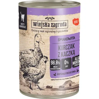 Krmivo pro kočku 24x400g Wiejska Zagroda Cat - kuřecí s kachním masem výhodné balení