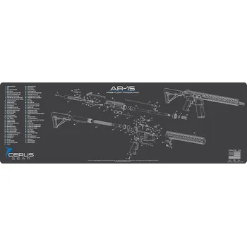 Příslušenství pro sportovní střelbu Cerus Gear MAT-BIG-AR15-FFH-SCH-GRY - Podložka pro čištění zbraní AR15 FREE FLOAT HANDGUARD SCHEMATIC CHAR GRAY