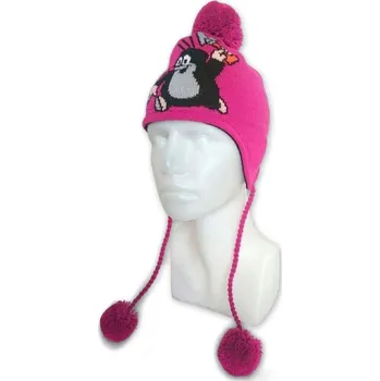 Čepice Dětský kulich s Krtkem na zavazování růžový