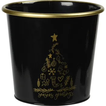 Home Styling Collection Kovový vánoční kbelík, černý, 10 x 11 cm, kov