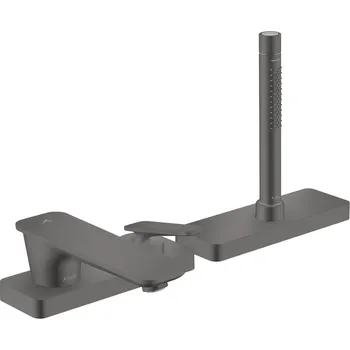 Vodovodní baterie Axor Citterio C - Tříotvorová baterie na okraj vany, sBox, kartáčovaný černý chrom 49430340