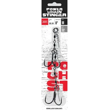 Rybářský háček Lucky John Stinger Power Chain L 3,5+7cm, háčky #3/0+2/0