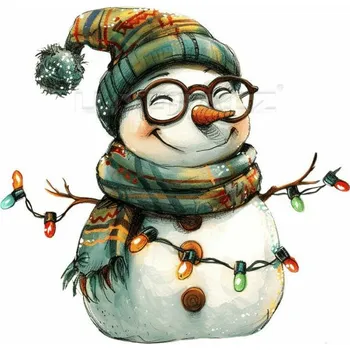 Nášivka Nažehlovačka Sněhulák a světýlka nerd - 6 x 5 cm