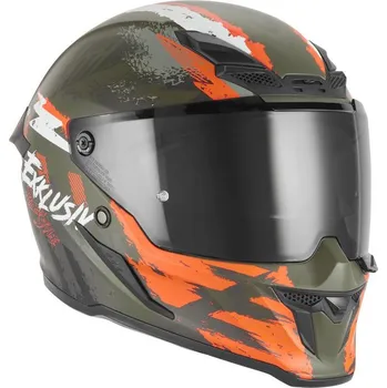 Helma na motorku Přilba GOLIATH CUT´D, NOX EXKLUSIV (khaki matná, oranžová) 2026 2XL