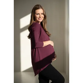 Elegantní těhotenská a kojící blůza Mommy 3v1 - fialová mauve, bavlněná Velikost: L