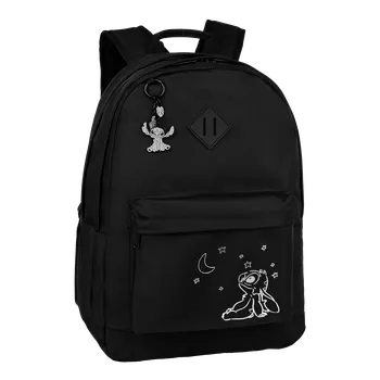 Colorino batoh Scout, Stitch, 17\", 3 kapsy, černý se stříbrným potiskem