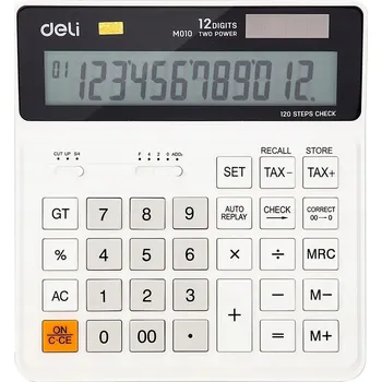 IP kamera Bílá kancelářská kalkulačka Deli M010, 12místná, s pamětí na 120 kroků pro kontrolu
