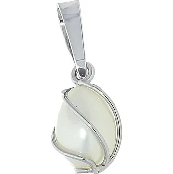 Přívěsek Goldstore Přívěs s kultivovanou perlou bílé zlato Váha: 1.42 g