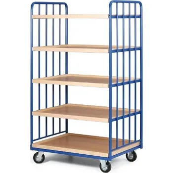 Pětipolicový vozík - police překližka s hranou - 4078