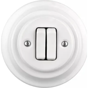 vypínač Keramický kolébkový vypínač, č.5 (6+6), bílý MYRALUX KV-05W (MYRALUX KV-05W)