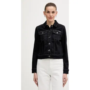 Dámská casual bunda Džínová bunda Dkny tmavomodrá barva, přechodná, DJ4J6006 59X, vel. M