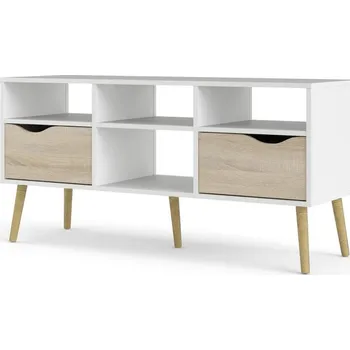 Televizní stolek TV stolek Retro, bílá / dub sonoma
