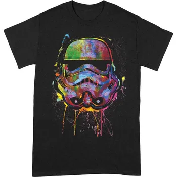 Pánské tričko Star Wars|Hvězdné války: Paint Splats Helmet (M) černá bavlna