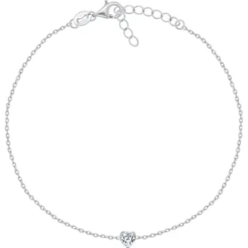 Náramek Brilio Silver Stříbrný náramek na nohu se srdíčkem ANK113W + 2 měsíce na vrácení zboží