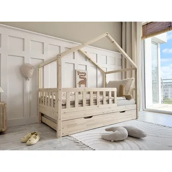 Dětská postýlka Housebed Gabby Plus 120 x 200 cm – prostorná domečková postel z masivu s přistýlkou