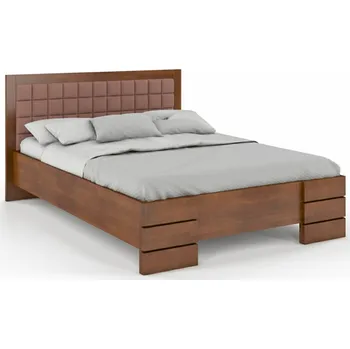 Postel Buková postel s čalouněným čelem - Gotland - zvýšená Čalounění postele: 2306, Odstín moření: Ořech, Rozměr: 120x200