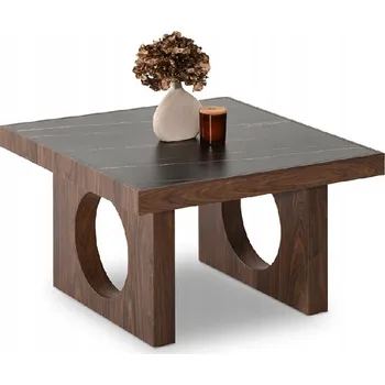 Konferenční stolek MPT Preston 70x70 cm Černá/Ořech