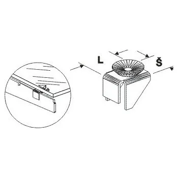 Prodejní regál Podpěra skleněné police 20x20mm - 2312
