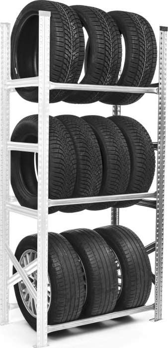 Regál na pneumatiky 1972x900x500mm 3 police přídavný modul - 8759