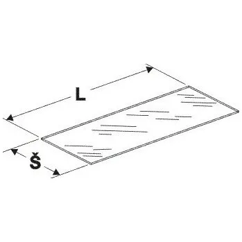 Prodejní regál Police skleněná 1250/400mm - 2500