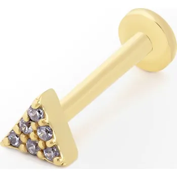 Piercing Lillian Vassago Zlatý piercing labreta trojúhelník se zirkony LLV92-GPI091LB