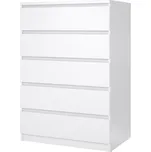 Komoda Simplicity 77 x 50 x 111,5 cm, bílý lesk